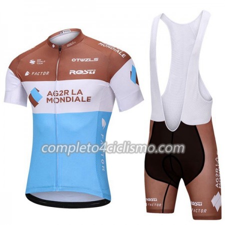 Completo Maglia + Pantaloncino con bretelle 2018 AG2R La Mondiale Donna N001